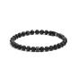 Preview: Armband mit 6 mm mattschwarzem Achatstein und Titanelement - Hexa Mat Black